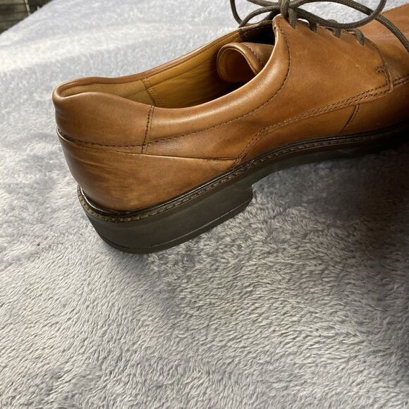 Ecco Apron Toe Dress Shoes Brown Leather Mens Size EU 44 US 10 Business Career - Picture 7 of 11